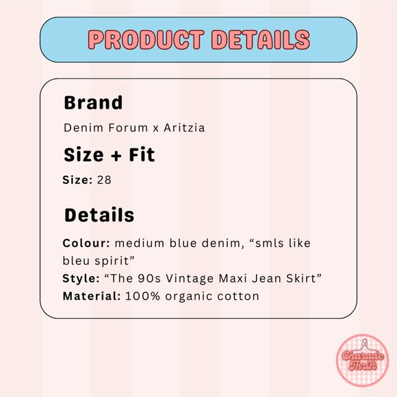 Denim Forum x Aritzia "the 90s vintage maxi jean skirt" - Picture 4 of 5